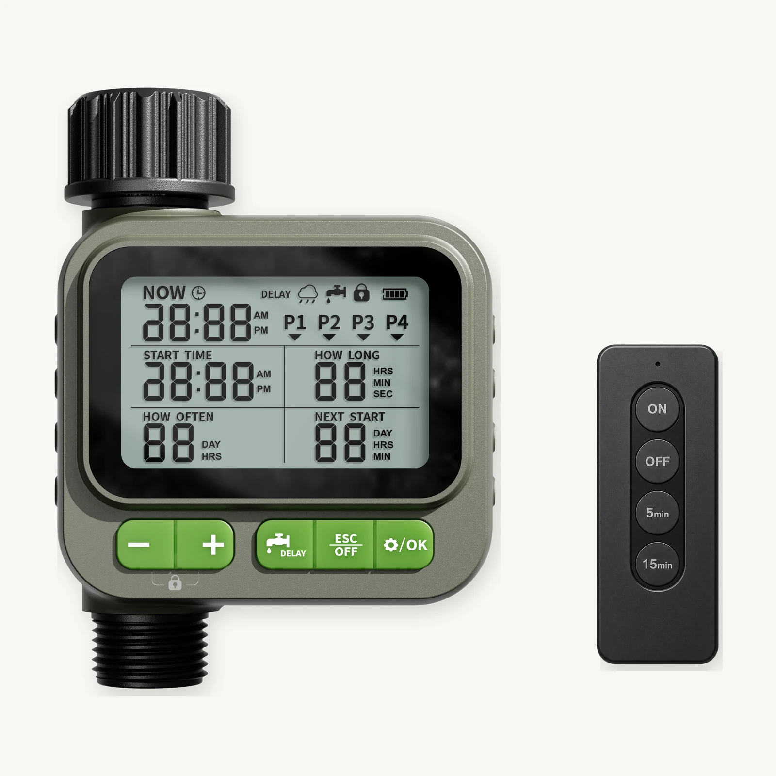 GardPilot IP65 single-valve watering timer with RF remote GardPilot IP65 single-valve watering timer with RF remote
