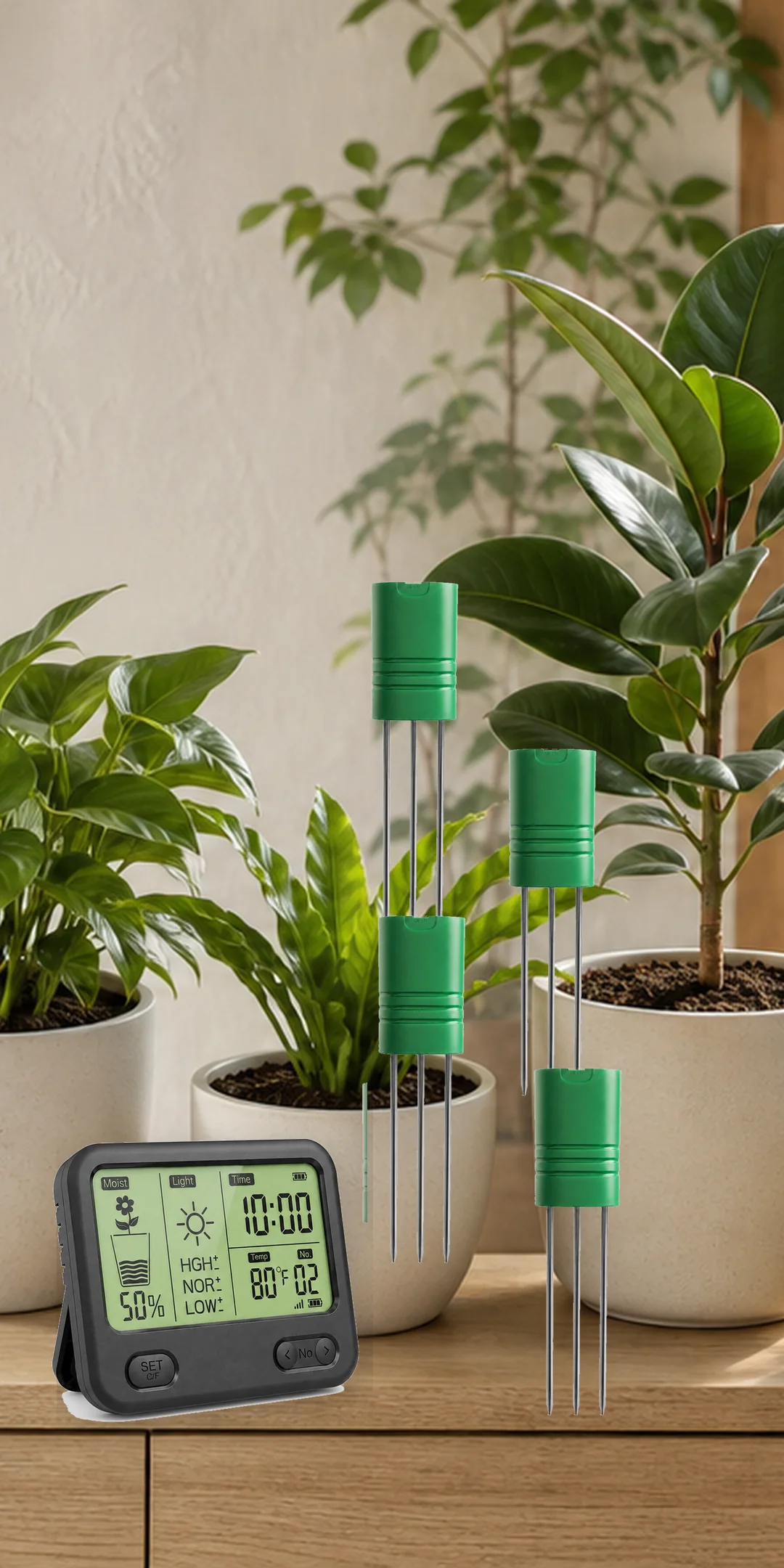 GardPilot soil detection kit with one display and four sensors